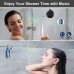 Bluetooth Shower Speaker, IPX7 Waterproof Portable Speaker with LED Light, Suction Cup, Hook, Stereo Sound, True Wireless Stereo Mini Speaker with Built-in Mic, FM Radio, for Bathroom, Pool, Outdoors